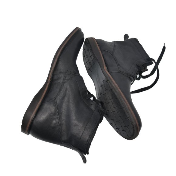 John Varvatos Sz 9M Black Leather Lace Up Comfort